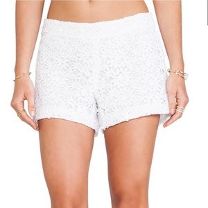 Alice and Olivia white lace shorts